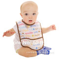 factory price high quality 100% cotton print letter little food pattern pretty baby bibs